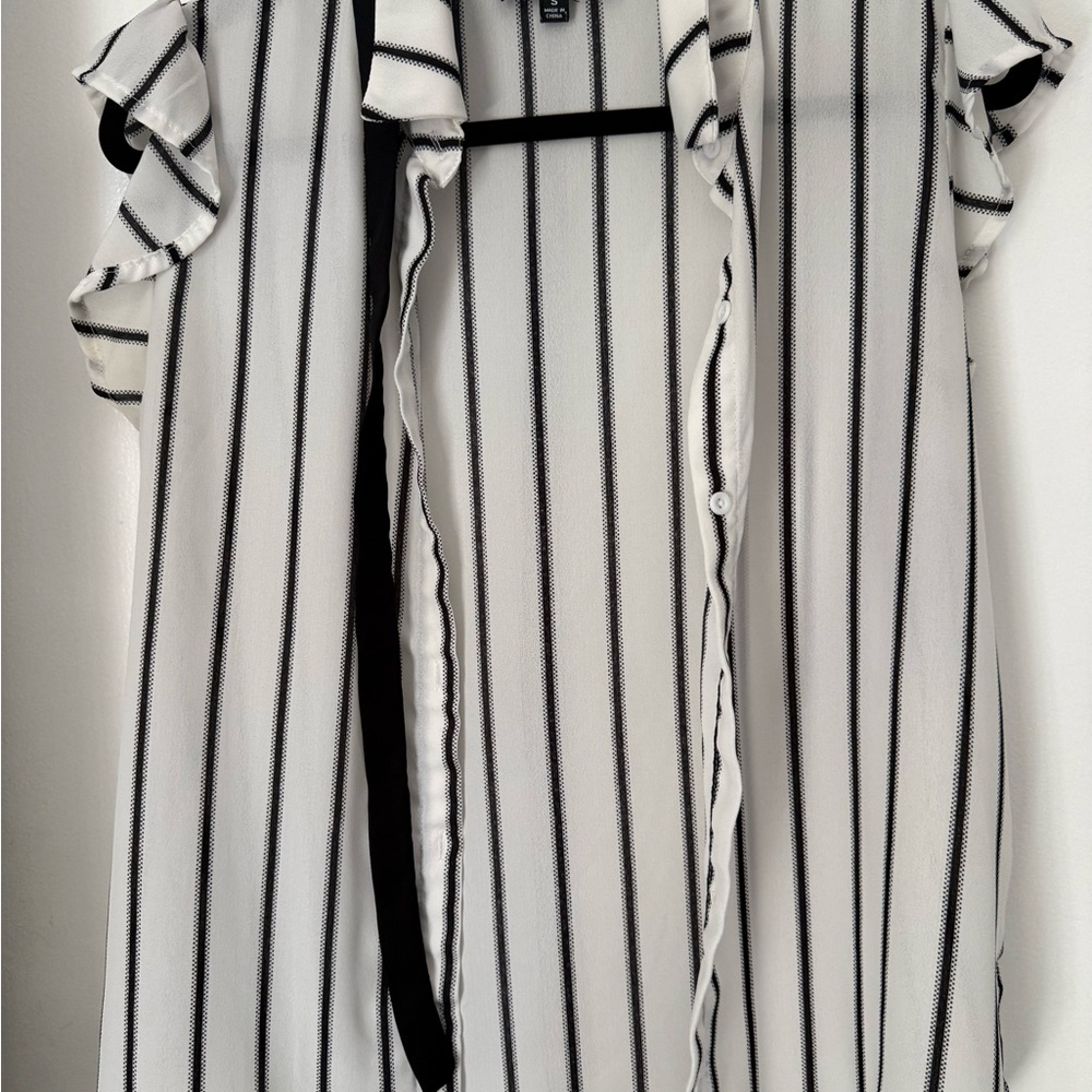 Lulu's Black and White Striped Blouse